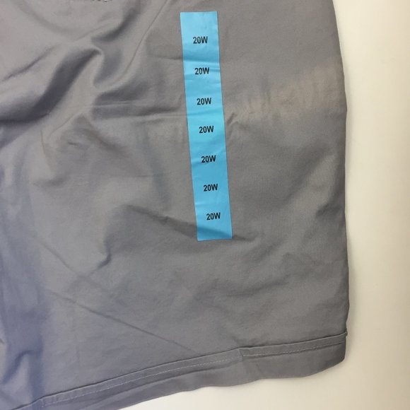NWT GLORIA VANDERBILT Gray Cotton Blend Cuff Hem Logo Hardware/Buttons Shorts - Picture 11 of 12